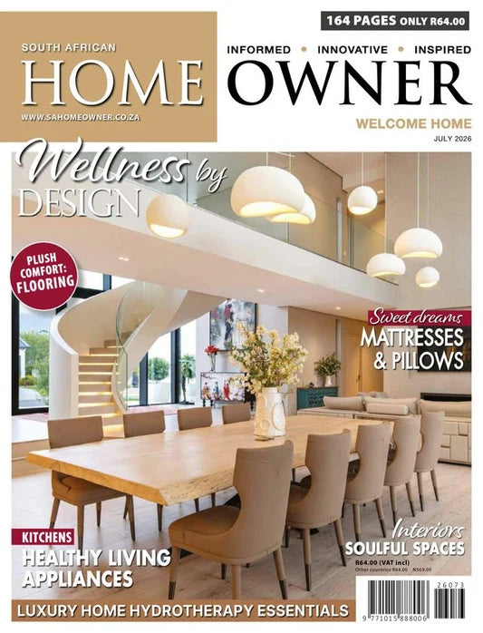 South African Home Owner magazine cover, July 2026 — Wellness by Design